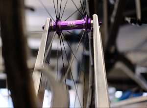 close up of bicyle wheel